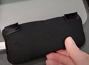 Velcro added to back of the beaded wrist rest,