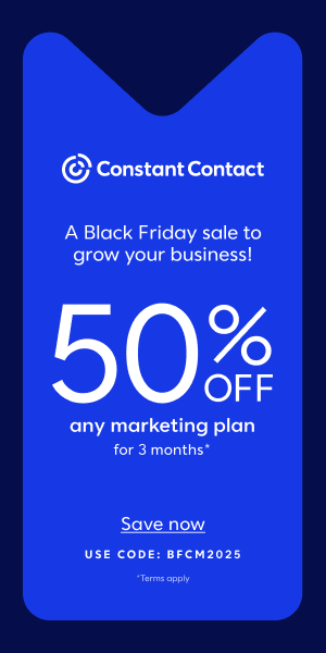 Save 50% on Constant Contact for 3 months now through Dec. 8