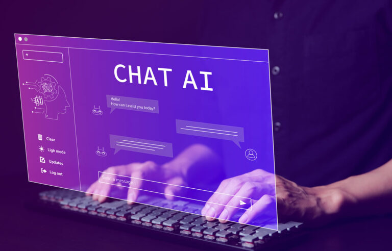 Man using a chat bot